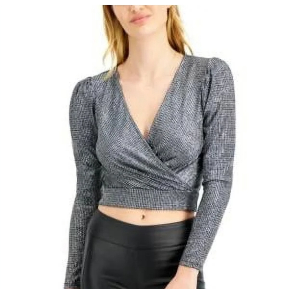 Kit & Sky Wrap Front Blouse Sparkly